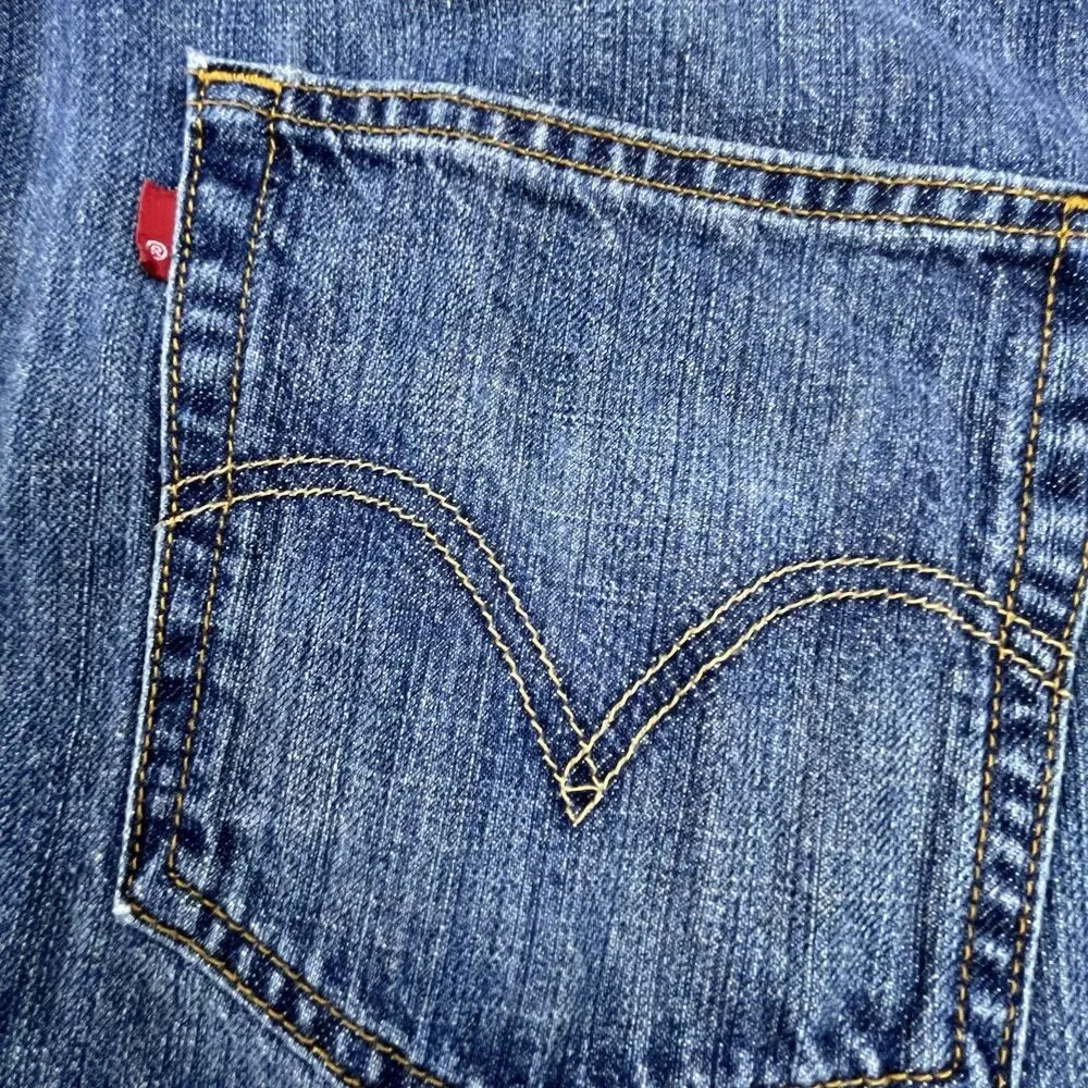 Levis 569 Jeans Mens 44x32 Blue Denim Loose Straight Medium Wash
